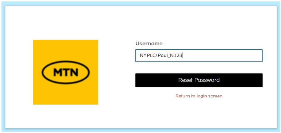 Enter your account credentials using the SubDomain\Username format