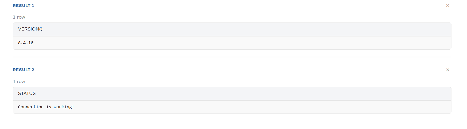 Query results