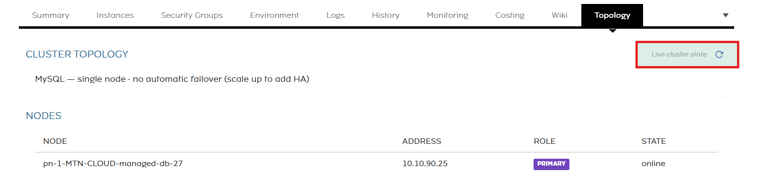 Refresh live cluster state