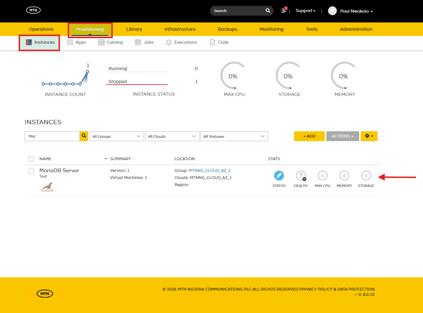 MTN MariaDB catalog order form