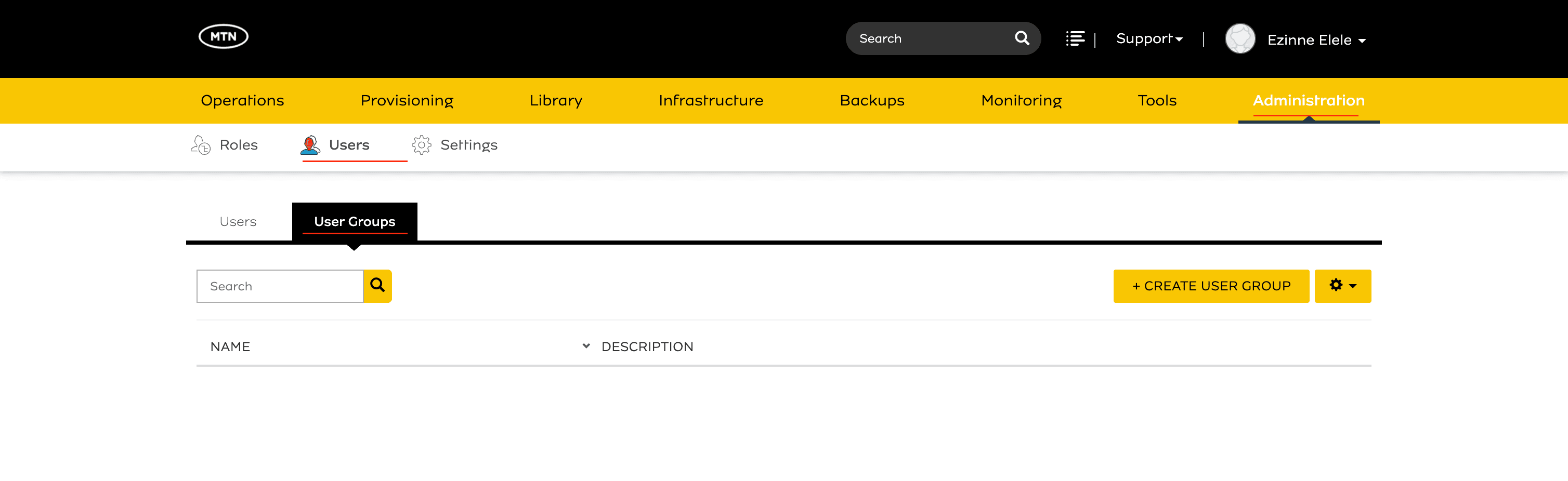 Navigate to the User Groups under the Administration tab