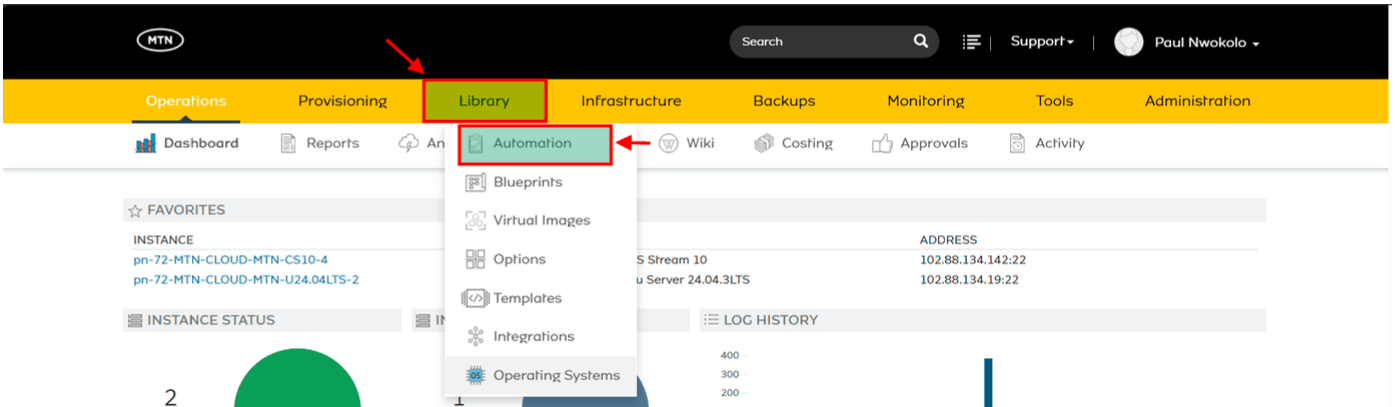 Access Automation from the Library tab