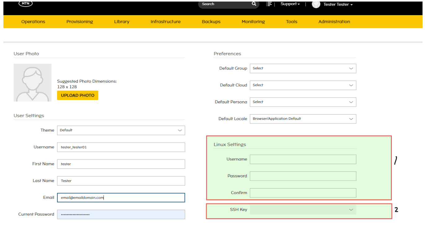 Fill in the desired username and password