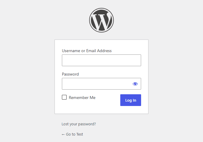 Use the username and password you created earlier to log in