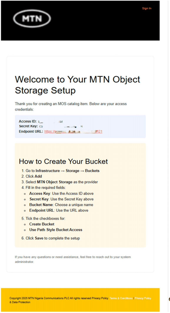 Navigate to Storage Buckets