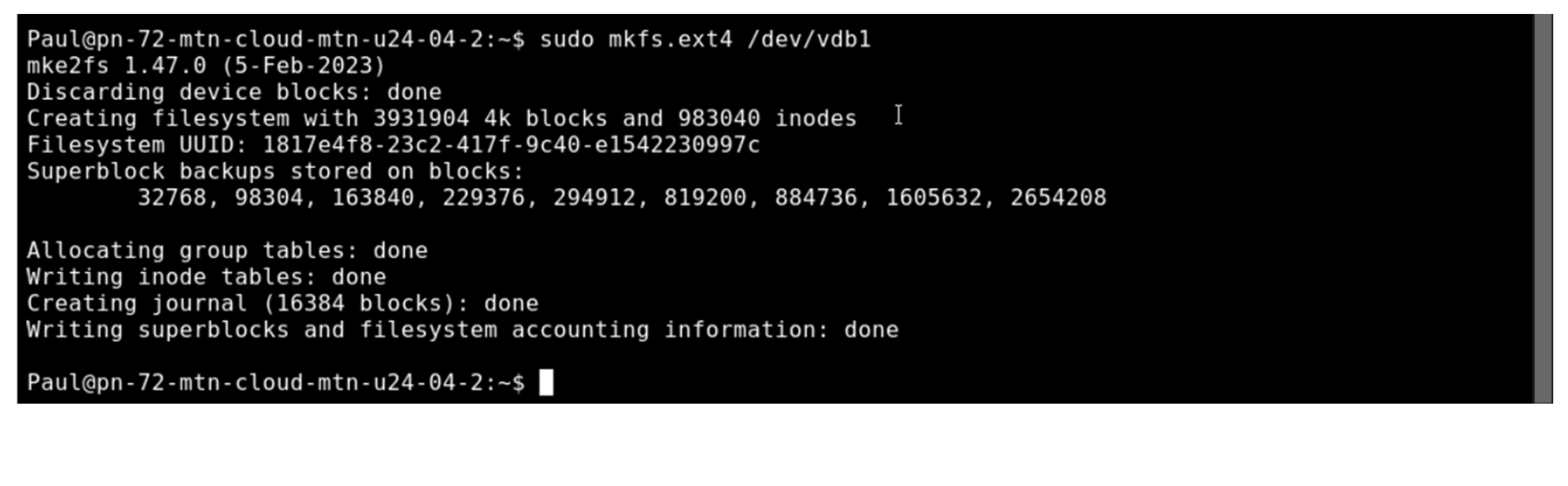 Format partition output